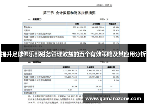 提升足球俱乐部财务管理效益的五个有效策略及其应用分析